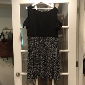 Black and floral cold shoulder dress